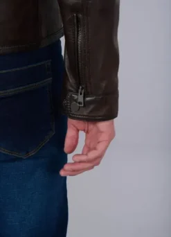 Blouson cuir avec col amovible-jerem Cheap