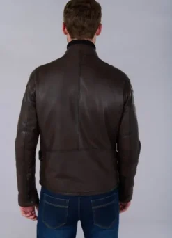 Blouson cuir avec col amovible-jerem Cheap