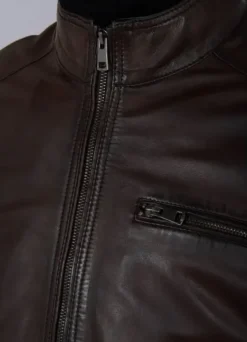 Blouson cuir avec col amovible-jerem Cheap