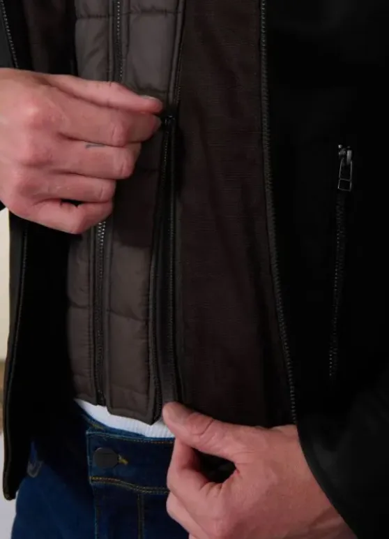 Blouson en cuir avec capuche amovible-jerem Fashion