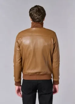 Blouson en cuir avec poches plaquées à rabats-jerem Best
