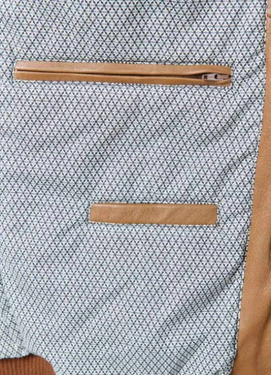 Blouson en cuir avec poches plaquées à rabats-jerem Best
