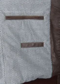 Blouson en cuir à col montant-jerem Store