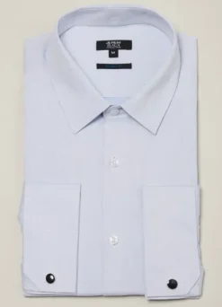 Chemise cérémonie en popeline de coton texturé – Tailored fit-jerem New