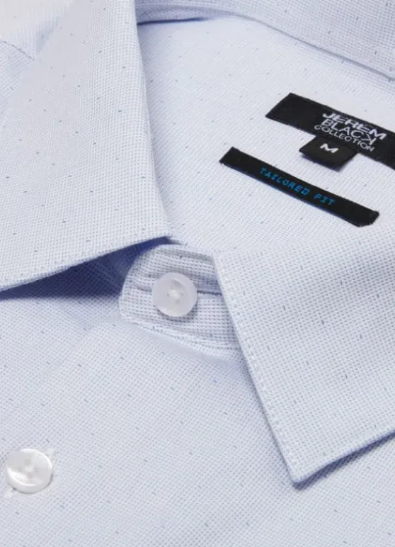 Chemise cérémonie en popeline de coton texturé – Tailored fit-jerem New