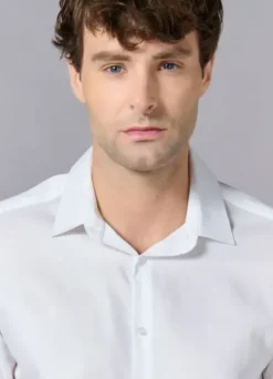 Chemise cérémonie texturée en pur coton – Coupe ajustée-jerem Store