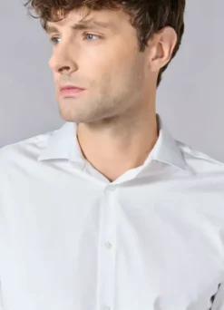 Chemise cérémonie texturée en pur coton – Coupe ajustée-jerem Store