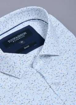 Chemise en coton stretch à motif fantaisie – Slim fit-jerem Outlet