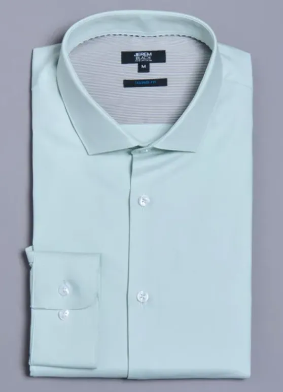 Chemise en twill de coton stretch naturel – Coupe ajustée-jerem Cheap