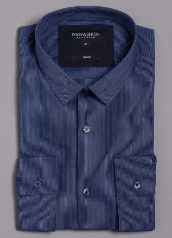 Chemise à fines rayures en coton stretch-jerem New