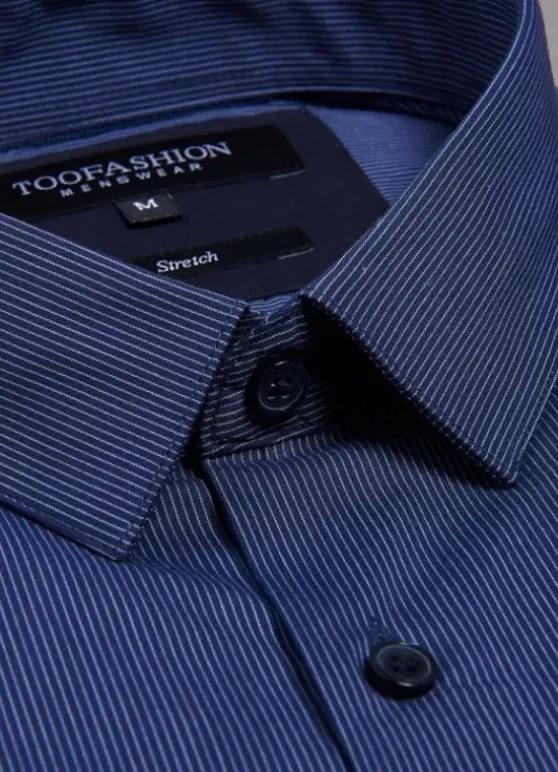 Chemise à fines rayures en coton stretch-jerem New