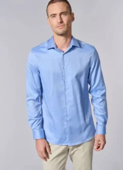 Chemise à rayures en biais en coton – Sans repassage – Comfort fit-jerem Best