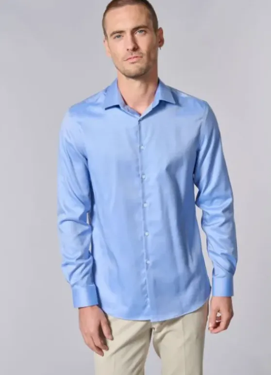 Chemise à rayures en biais en coton – Sans repassage – Comfort fit-jerem Best