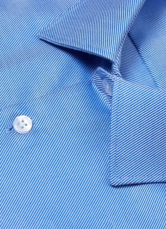 Chemise à rayures en biais en coton – Sans repassage – Comfort fit-jerem Best