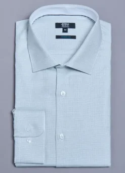 Chemise texturée en pur coton Coupe ajustée – REPASSAGE FACILE-jerem Shop