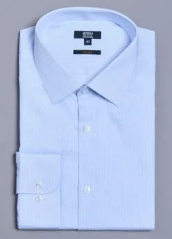 Chemise texturée à fines rayures bleues en pur coton SANS REPASSAGE – Confort fit-jerem Clearance