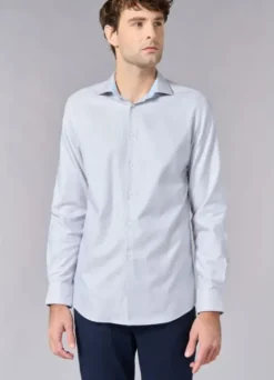 Chemise texturée à motif fantaisie en pur coton – Coupe ajustée - Repassage facile-jerem Discount