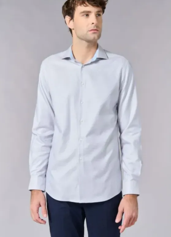 Chemise texturée à motif fantaisie en pur coton – Coupe ajustée - Repassage facile-jerem Discount