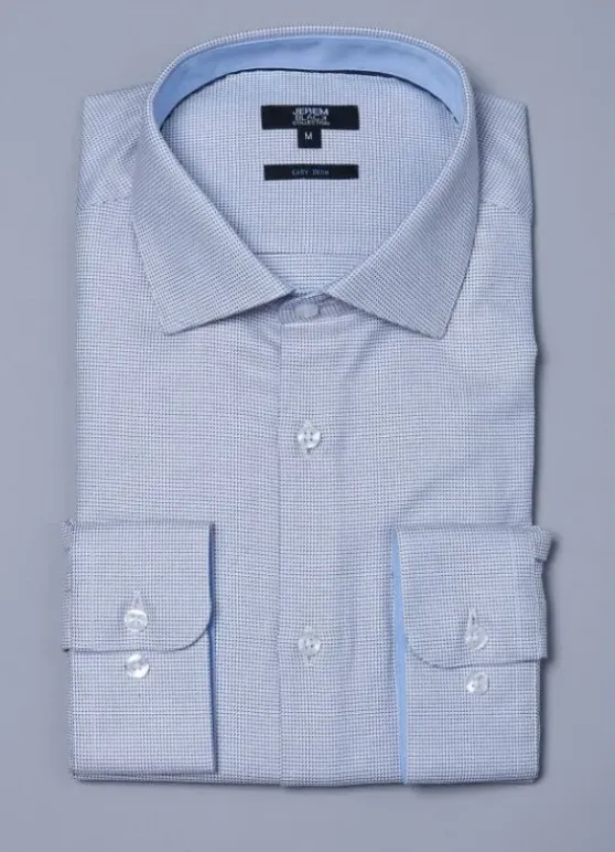 Chemise texturée à motif fantaisie en pur coton – Coupe ajustée - Repassage facile-jerem Discount