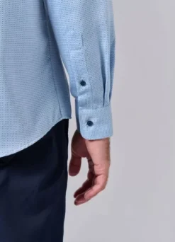 Chemise texturée à motif fantaisie en coton – Sans repassage – Comfort fit-jerem Store