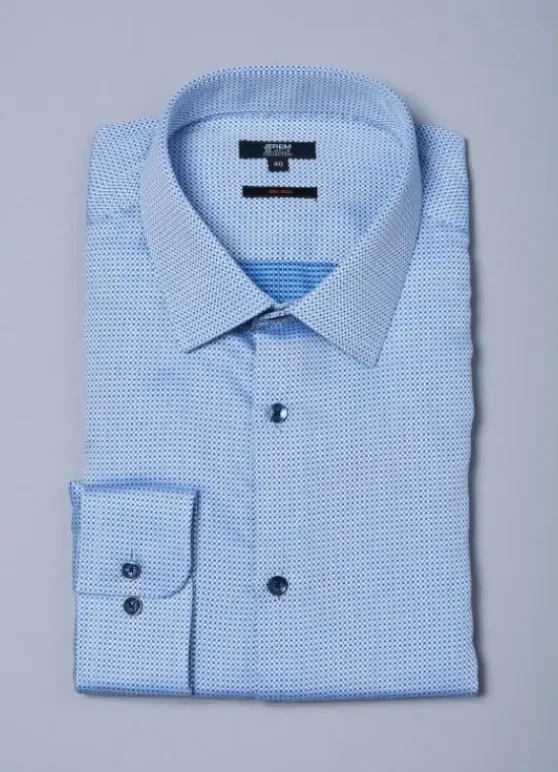 Chemise texturée à motif fantaisie en coton – Sans repassage – Comfort fit-jerem Store