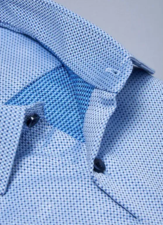 Chemise texturée à motif fantaisie en coton – Sans repassage – Comfort fit-jerem Store