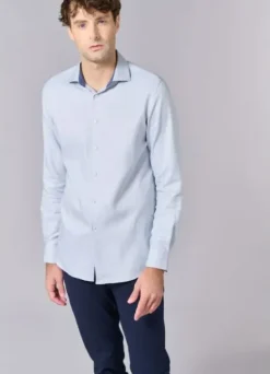 Chemise texturée à motif géométrique en pur coton – Coupe ajustée - Repassage facile-jerem Sale