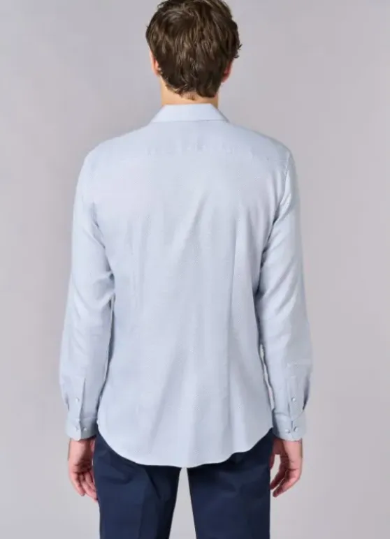 Chemise texturée à motif géométrique en pur coton – Coupe ajustée - Repassage facile-jerem Sale