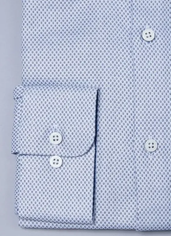 Chemise texturée à motif géométrique en pur coton – Coupe ajustée - Repassage facile-jerem Sale