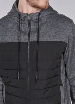 Gilet à capuche bi-matière matelassé-jerem Fashion