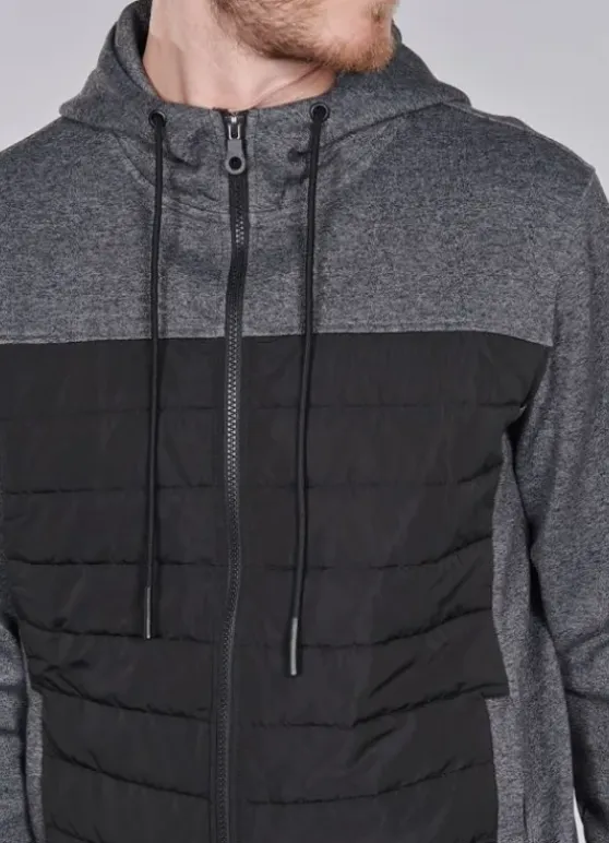 Gilet à capuche bi-matière matelassé-jerem Fashion
