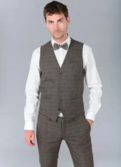 Gilet de costume Prince de Galles stretch-jerem Outlet