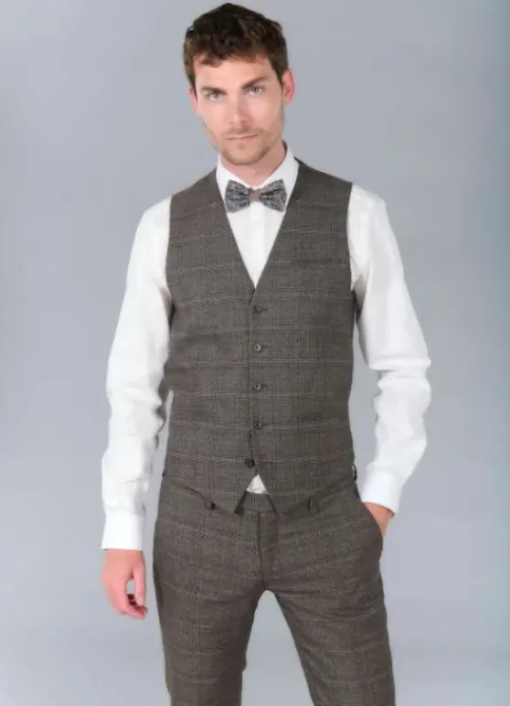 Gilet de costume Prince de Galles stretch-jerem Outlet