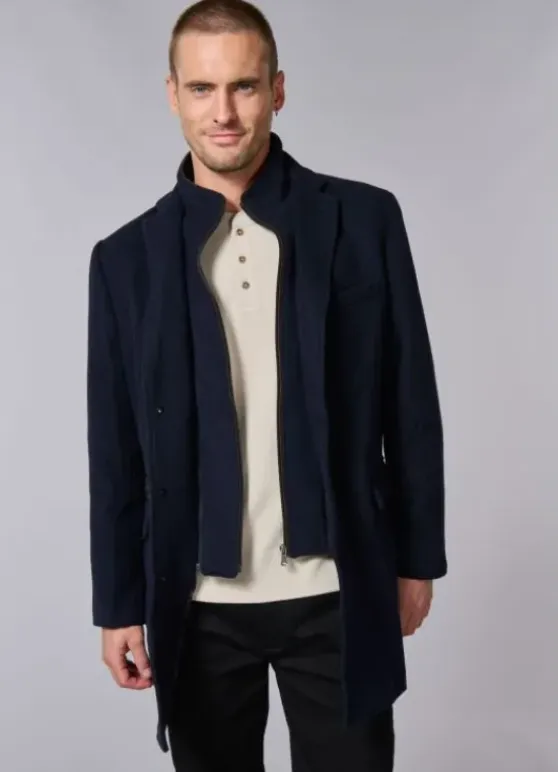 Manteau en laine col tailleur mi-long-jerem Online