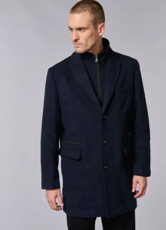 Manteau en laine col tailleur mi-long-jerem Online