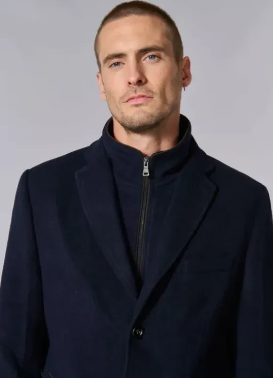 Manteau en laine col tailleur mi-long-jerem Online