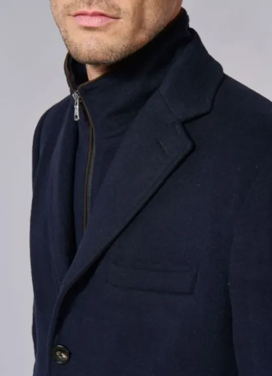 Manteau en laine col tailleur mi-long-jerem Online