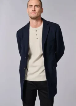 Manteau en laine col tailleur mi-long-jerem Online