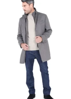Manteau long avec parementure amovible en suédine-jerem Best Sale