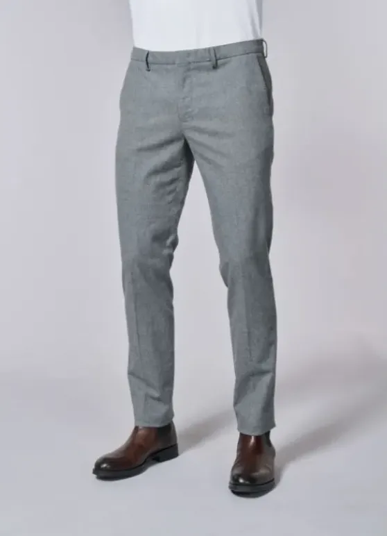 Pantalon ajusté en flanelle de coton mélangé à micro-chevron-jerem Flash Sale