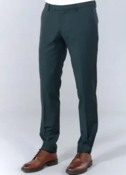Pantalon de costume ajustée bi-stretch en laine vierge mélangée-jerem Clearance