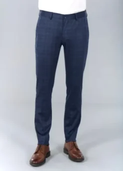 Pantalon de costume extra-slim en maille stretch imprimée Prince de Galles-jerem Discount