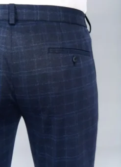 Pantalon de costume extra-slim en maille stretch imprimée Prince de Galles-jerem Discount