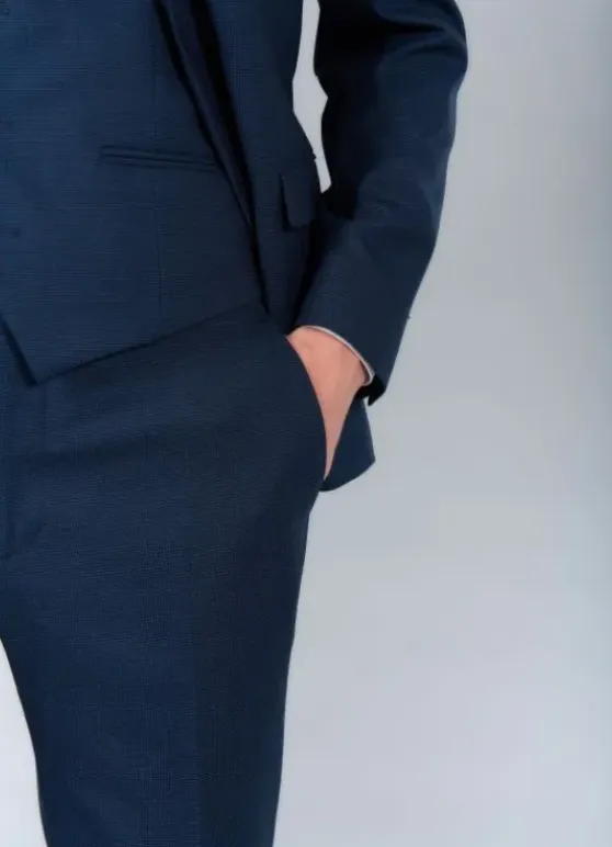 Pantalon de costume stretch à pied-de-poule pépita discret-jerem Fashion