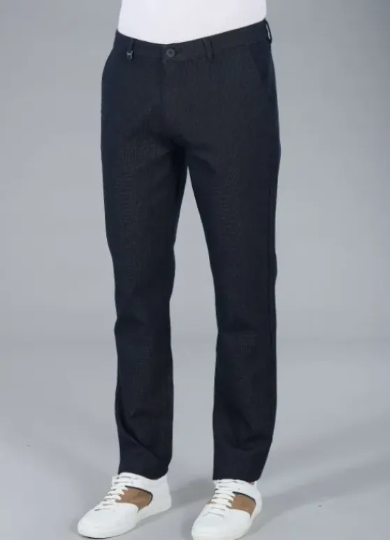 Pantalon de ville en tricotine stretch à micro-motif-jerem Best