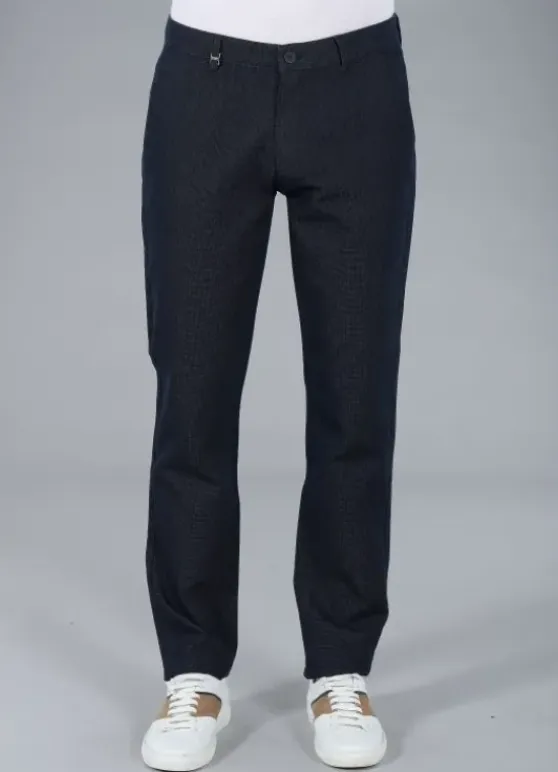 Pantalon de ville en tricotine stretch à micro-motif-jerem Best