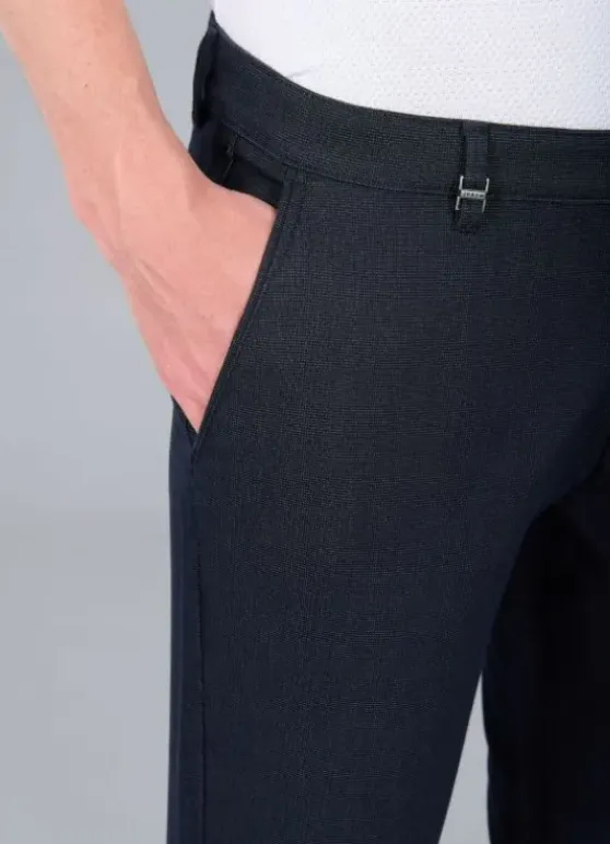 Pantalon de ville en tricotine stretch à micro-motif-jerem Best