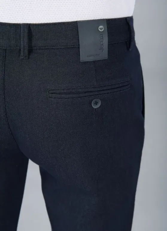 Pantalon de ville en tricotine stretch à micro-motif-jerem Best