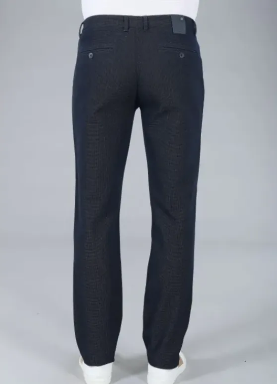 Pantalon de ville en tricotine stretch à micro-motif-jerem Best