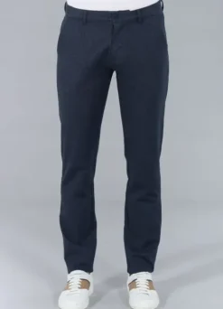 Pantalon élastiqué en sergé chiné de coton stretch-jerem Cheap
